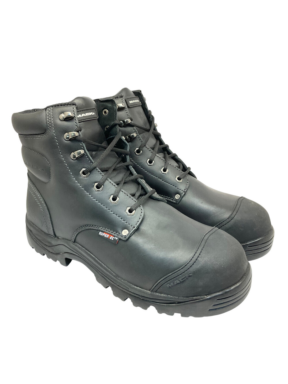 Mack Men's 8" Charge Steel Toe Work Boots F2413-11 Black Leather Size 14M